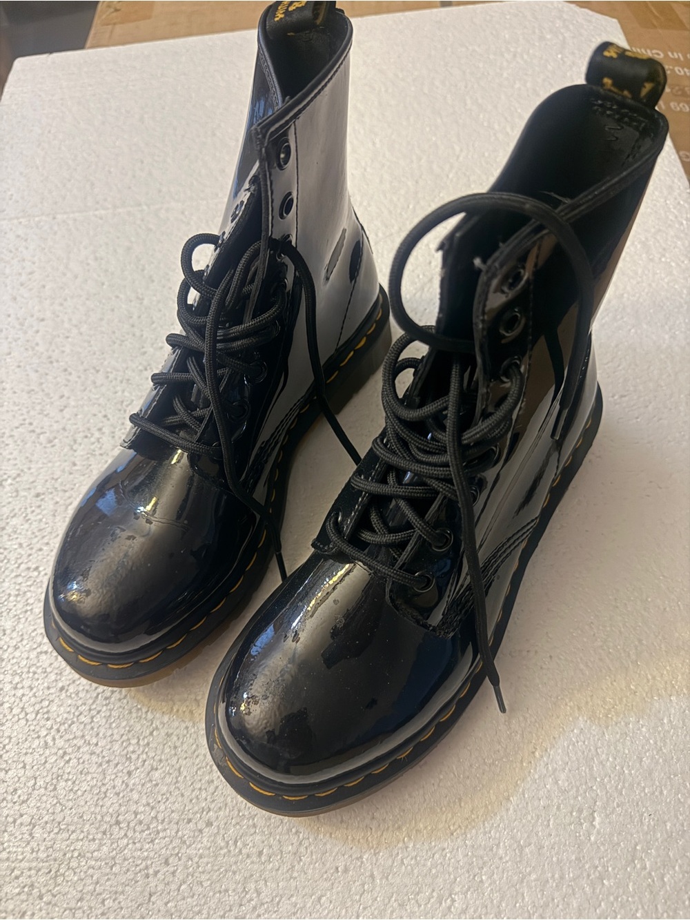 Dr. Martens Black Patent Lace-Up Women's Combat Boots